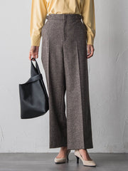 【大きいサイズ】ウールラメシャンブレーパンツ