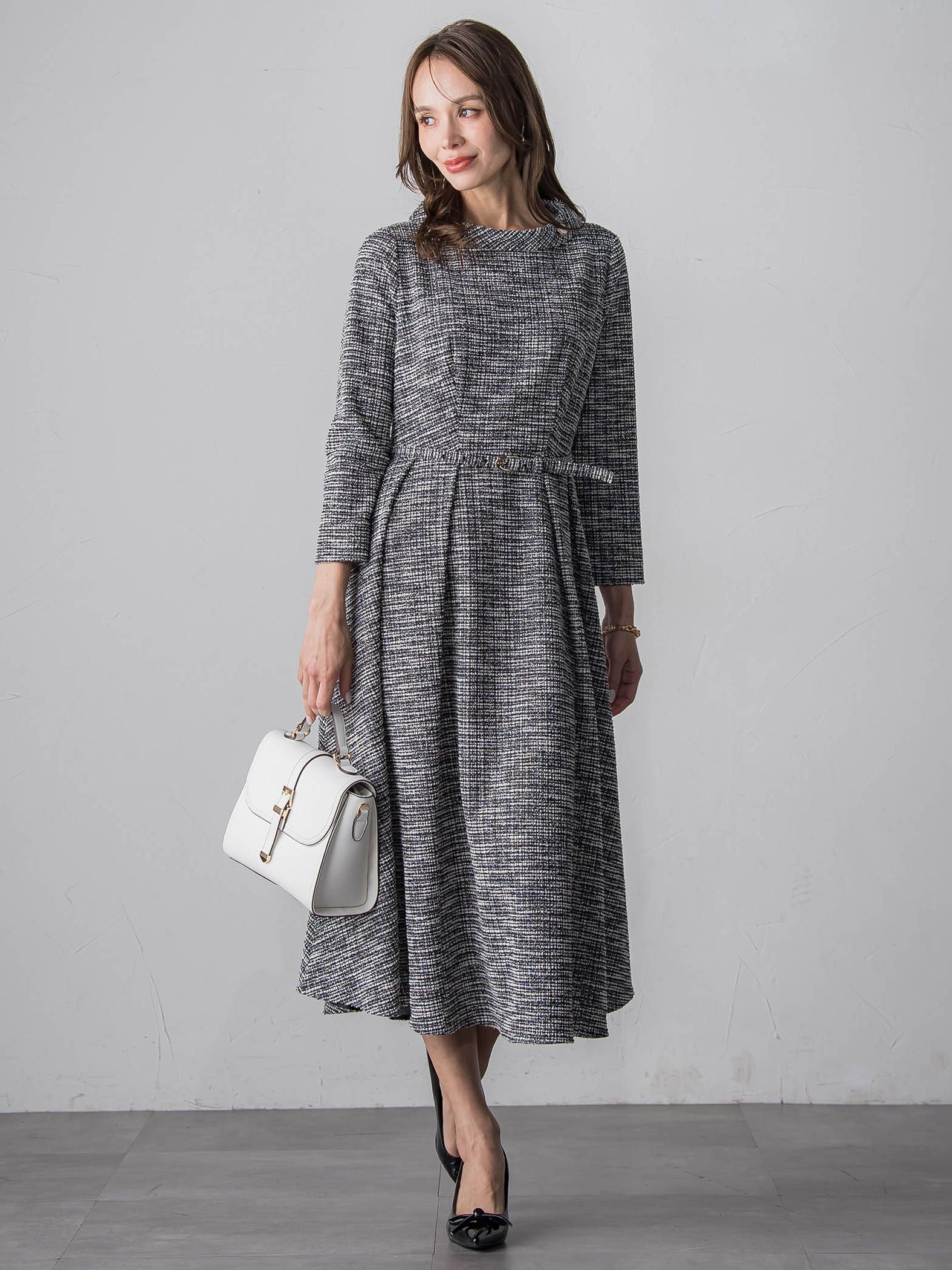 ツイードラメワンピース