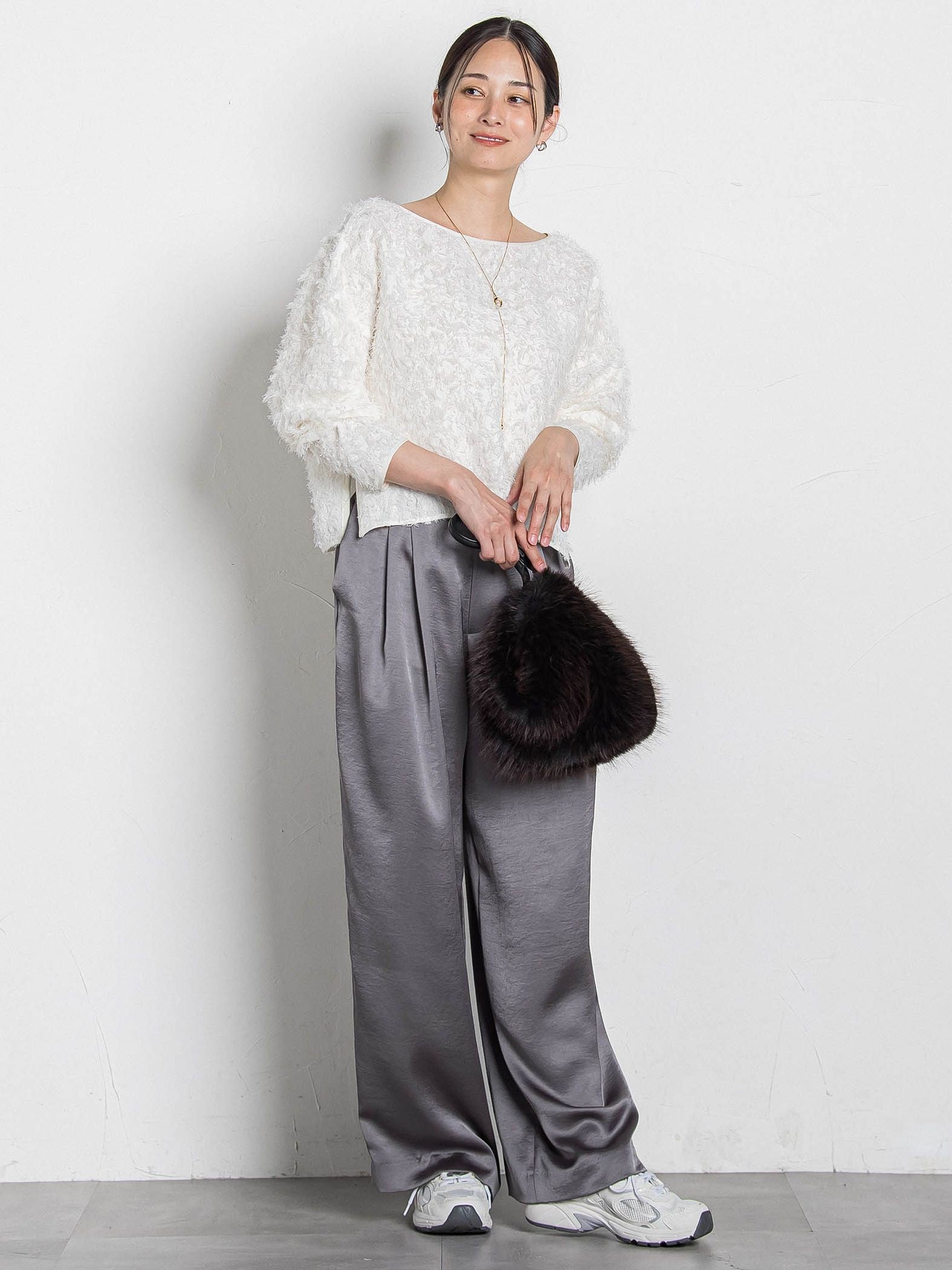 カリーヌサテンパンツ≪洗える≫