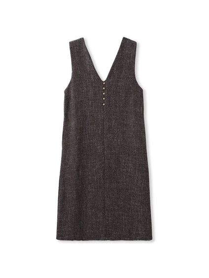 ツィードVネックジャンスカワンピース