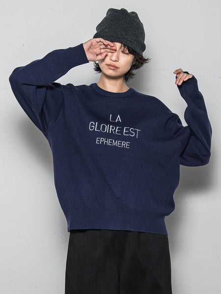 【WEB限定】刺繍ロゴニットプルオーバー≪洗濯機で洗える≫