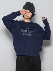 【WEB限定】刺繍ロゴニットプルオーバー≪洗濯機で洗える≫