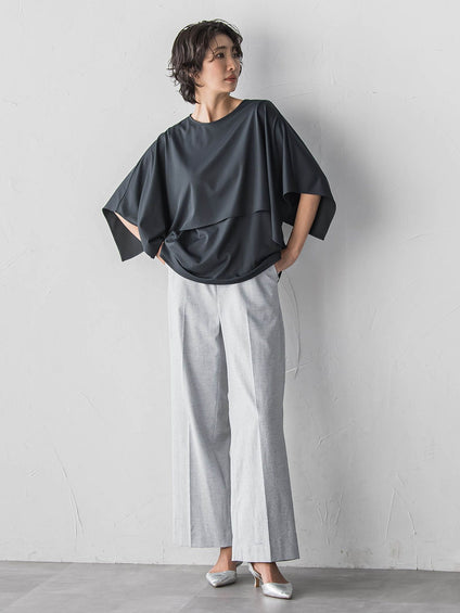 【極・名品パンツ】シェルタリングワイドパンツ