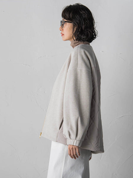 【biyori】キルティングノーカラーブルゾン