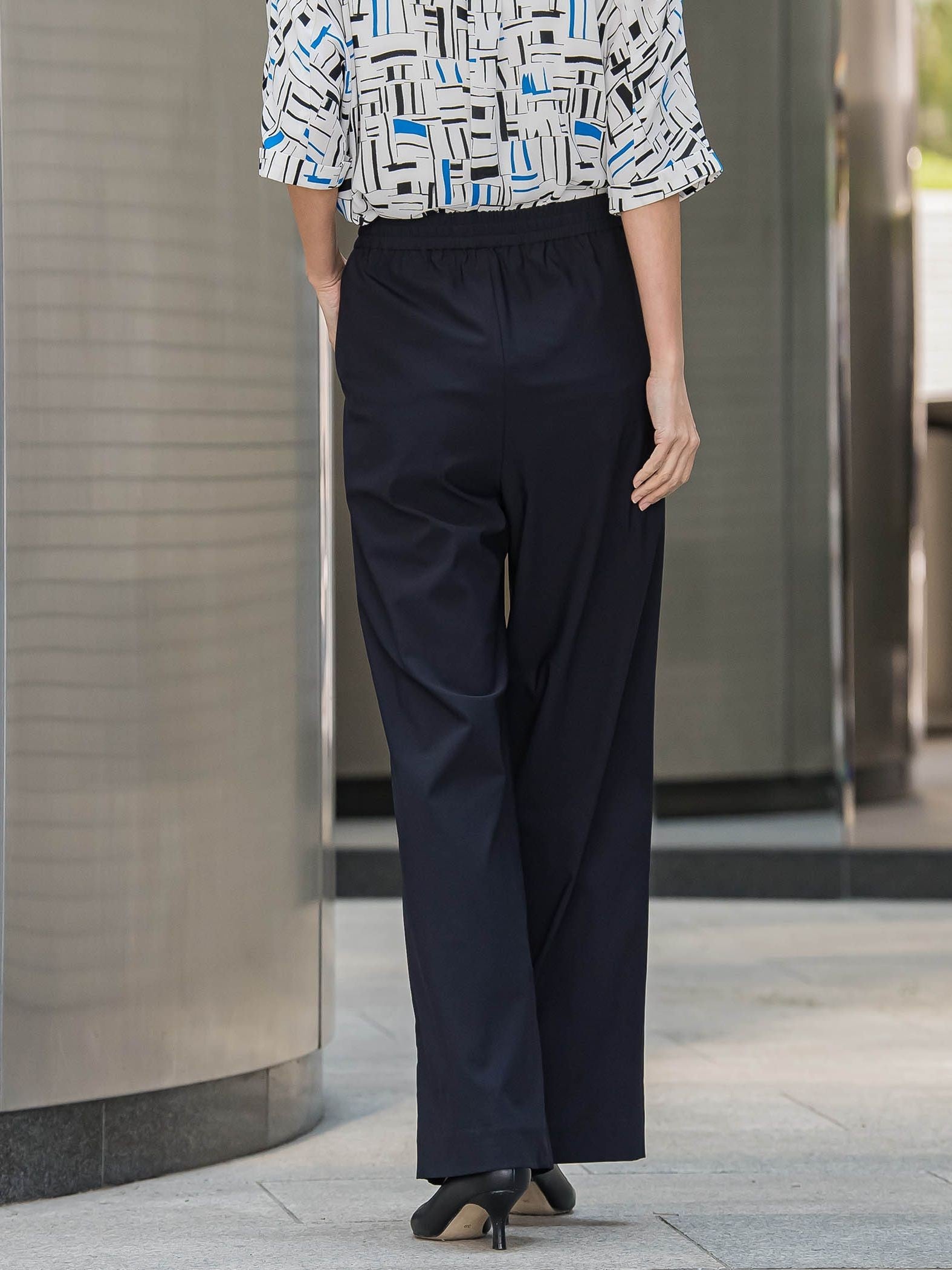 【WEB限定】ハイテンションワイドパンツ≪洗濯機で洗える≫