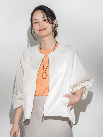 サテンジップブルゾン≪手洗い≫