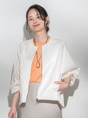 サテンジップブルゾン