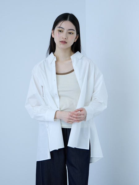 【大人の抜け感】コーマコットンバックフレアシャツ