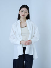 【大人の抜け感】コーマコットンバックフレアシャツ