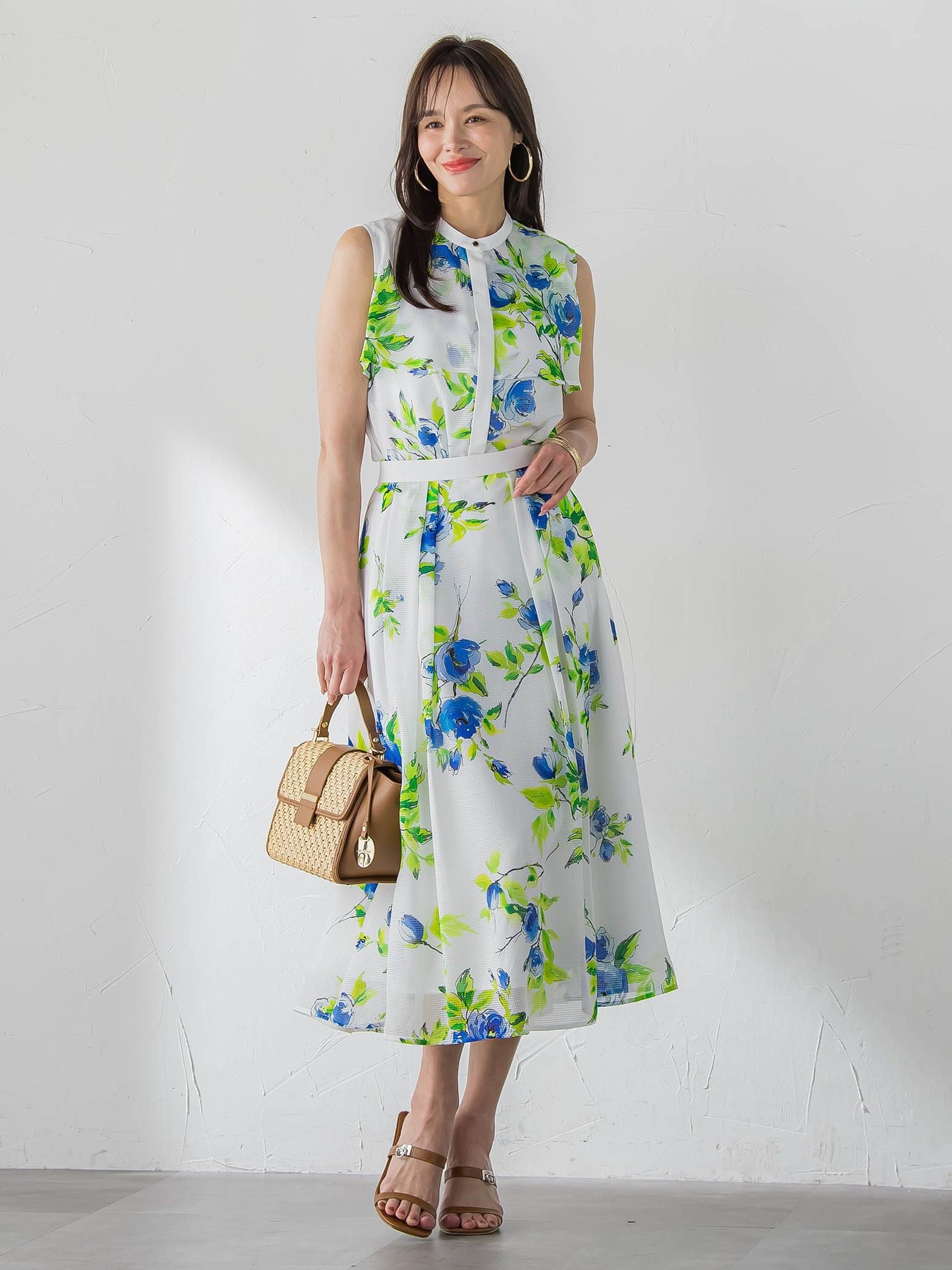 ブルーローズプリントスカート
