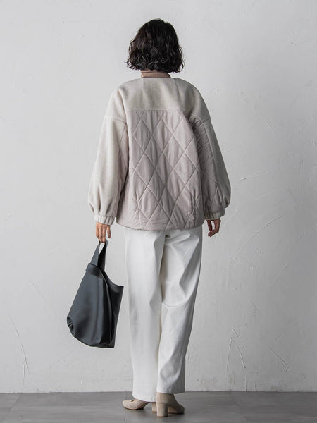 【biyori】キルティングノーカラーブルゾン
