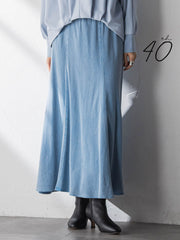 【40周年限定】カラーデニムセミフレアスカート