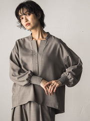【一瞬で楽とキレイを叶える】ナチュラルストレッチスキッパーブラウス≪セットアップ対応≫
