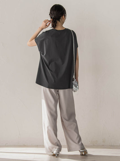 レースたたき付けプリントTシャツ