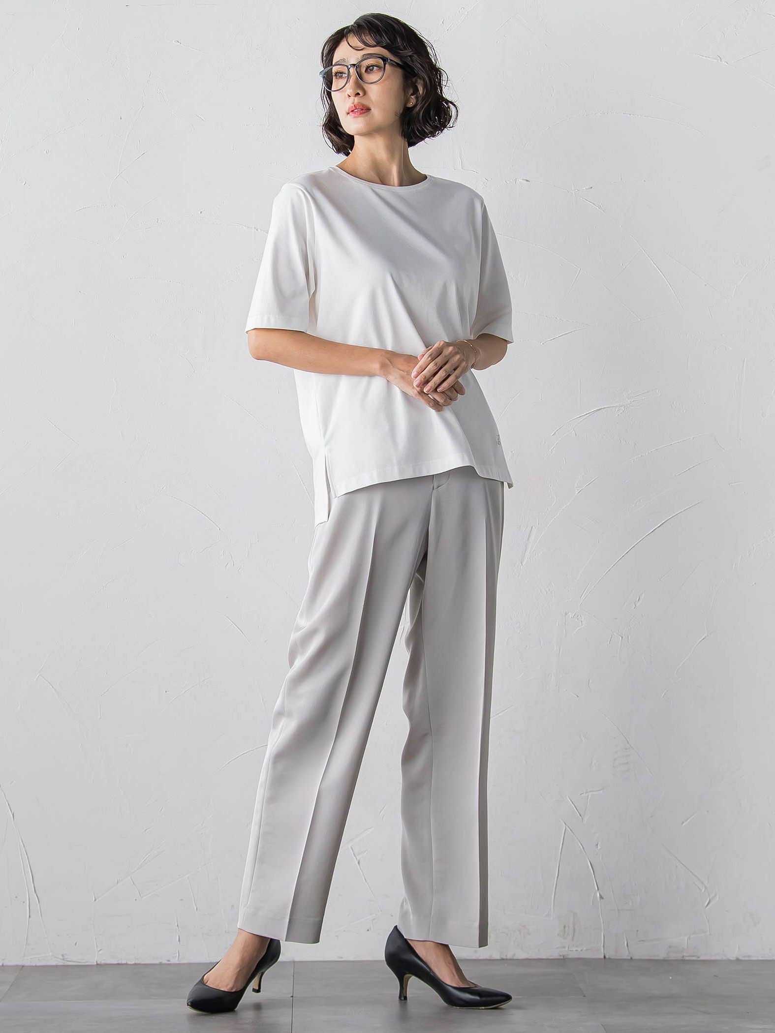 【大きいサイズ】【受注会限定】トリアセチノテーパードパンツ