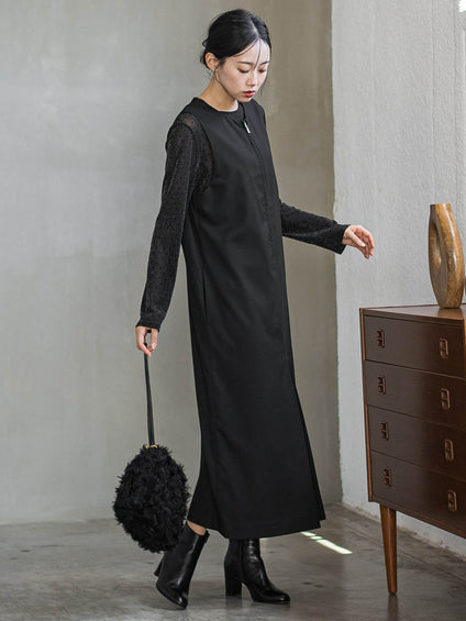 裏起毛サキソニーワンピース≪手洗い可能≫