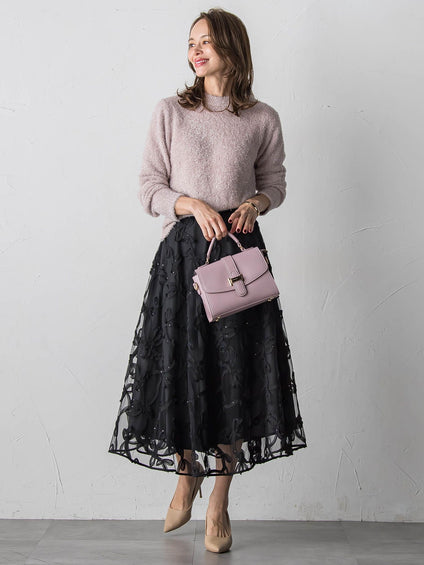 スパンコールテープチュールスカート