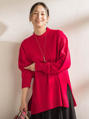 ファインメリノウールチュニックニット≪洗える≫