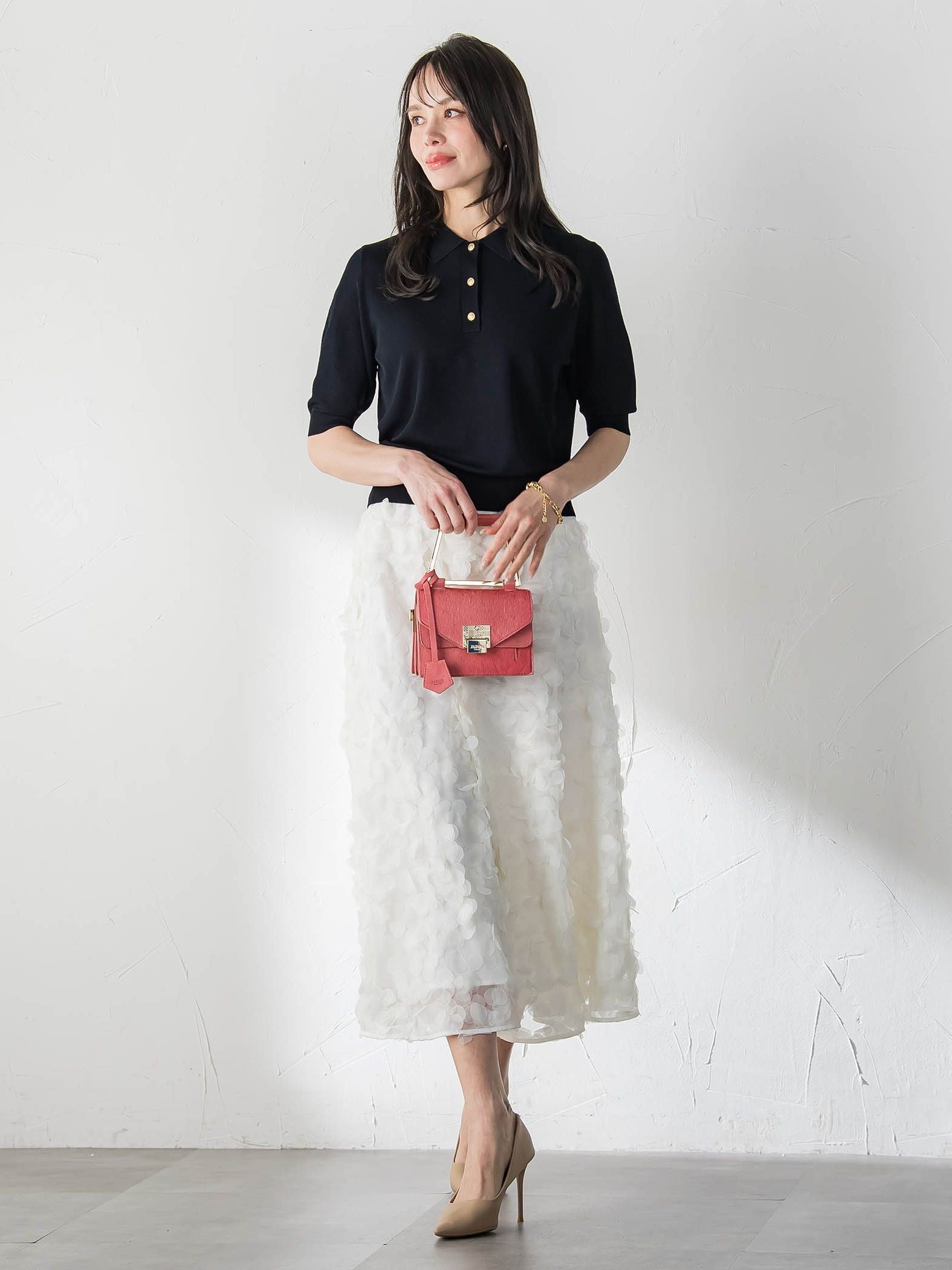 【WEB限定カラーあり】LUCINDAポロニット