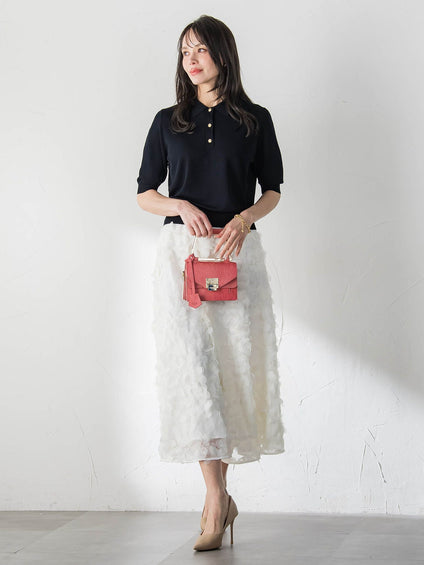 【WEB限定カラーあり】LUCINDAポロニット