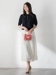 【WEB限定カラーあり】LUCINDAポロニット