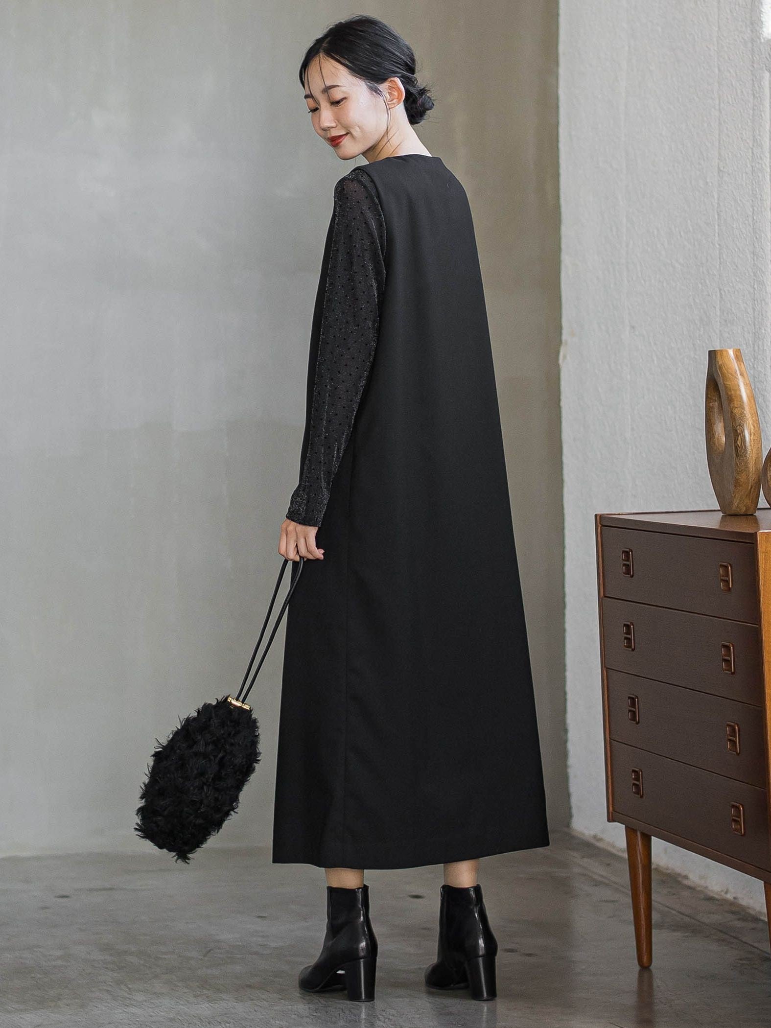 裏起毛サキソニーワンピース≪手洗い可能≫