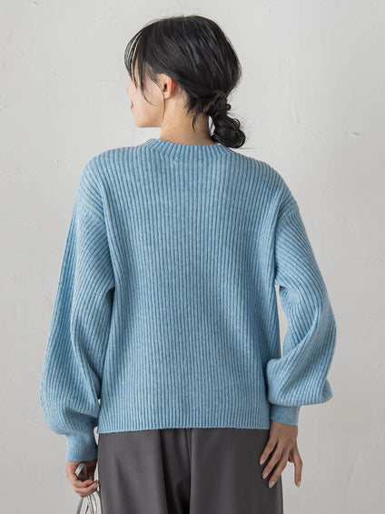 【WEB限定カラーあり】ラメボトルネックプルオーバー≪手洗い可能≫