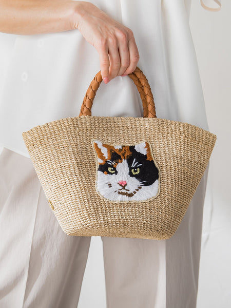 【VIOLAd'ORO】キャット刺繍かごバック