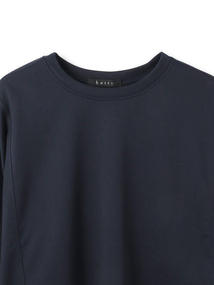 ポンチローマ異素材バックテールカットソー