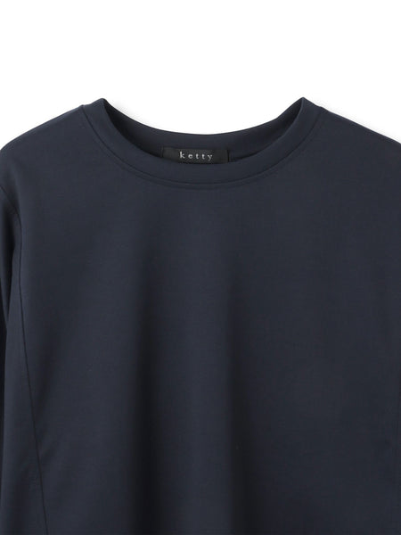 ポンチローマ異素材バックテールカットソー