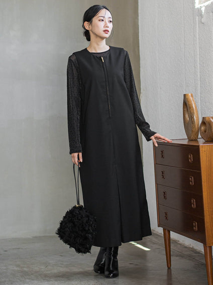 裏起毛サキソニーワンピース≪手洗い可能≫