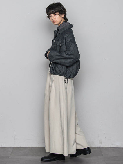 中綿デニムジャケット≪洗濯機で洗える≫