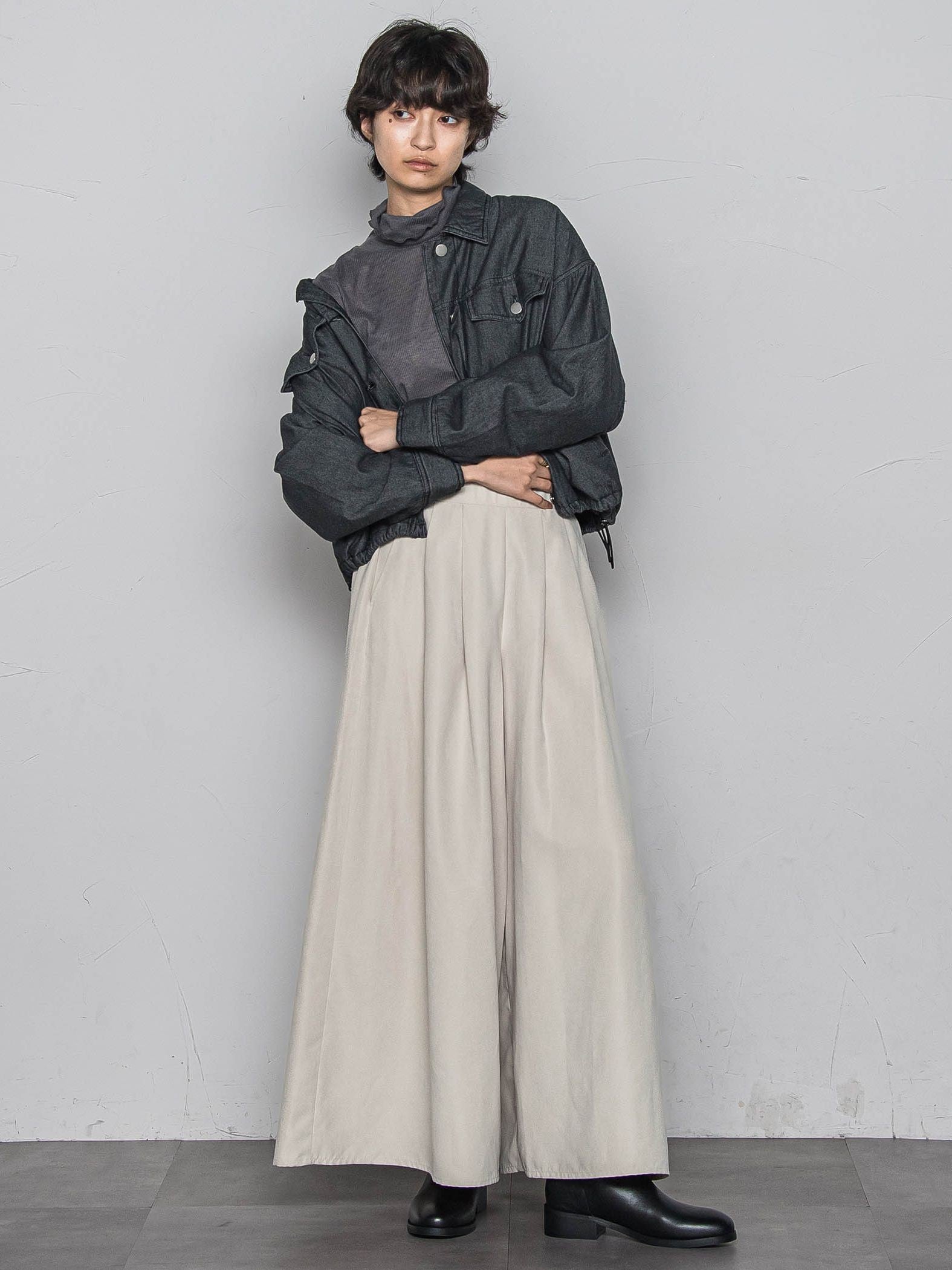 中綿デニムジャケット≪洗濯機で洗える≫