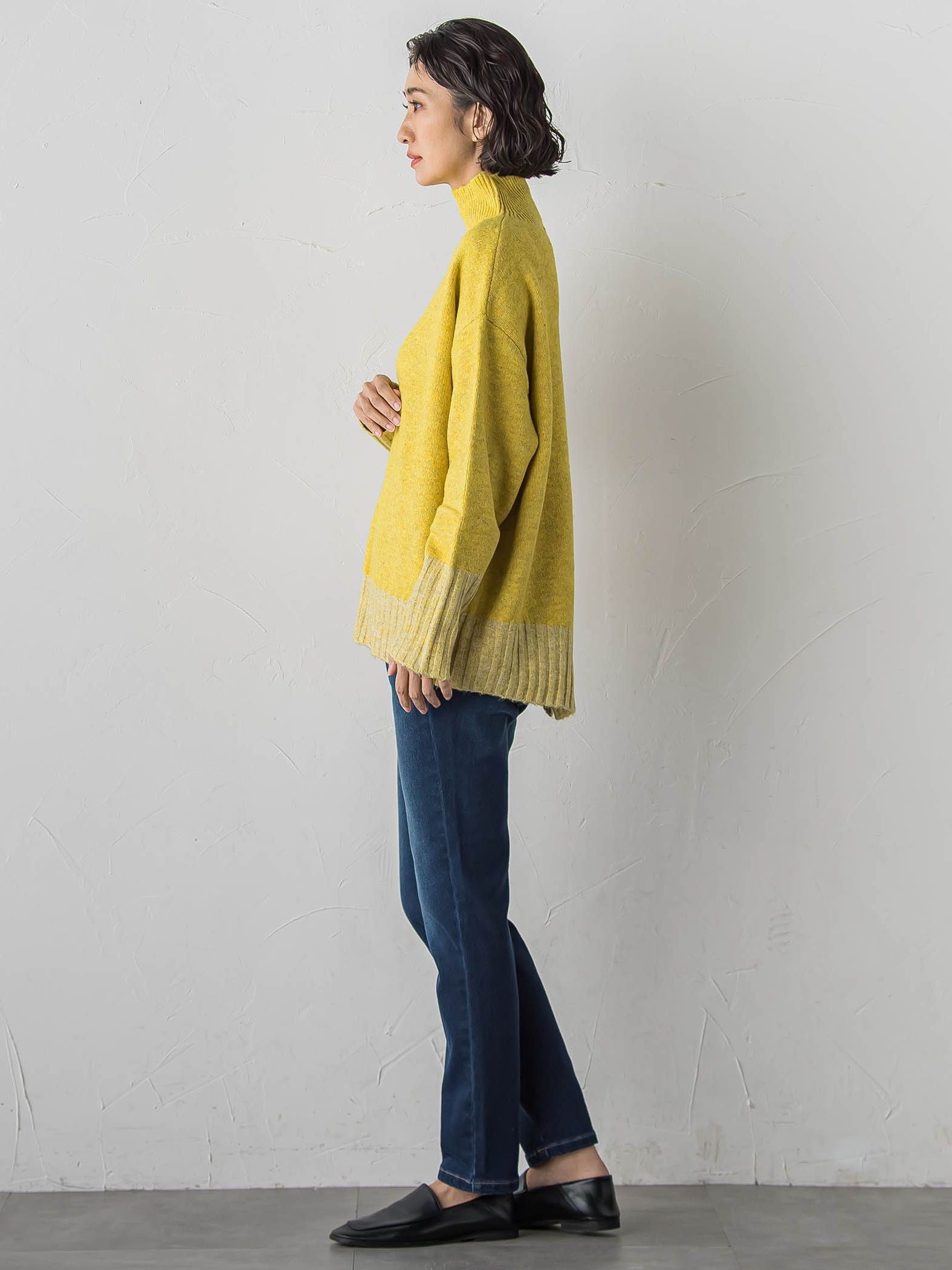 【WEB限定】”ふんわり配色の”もっちりハイネックニット