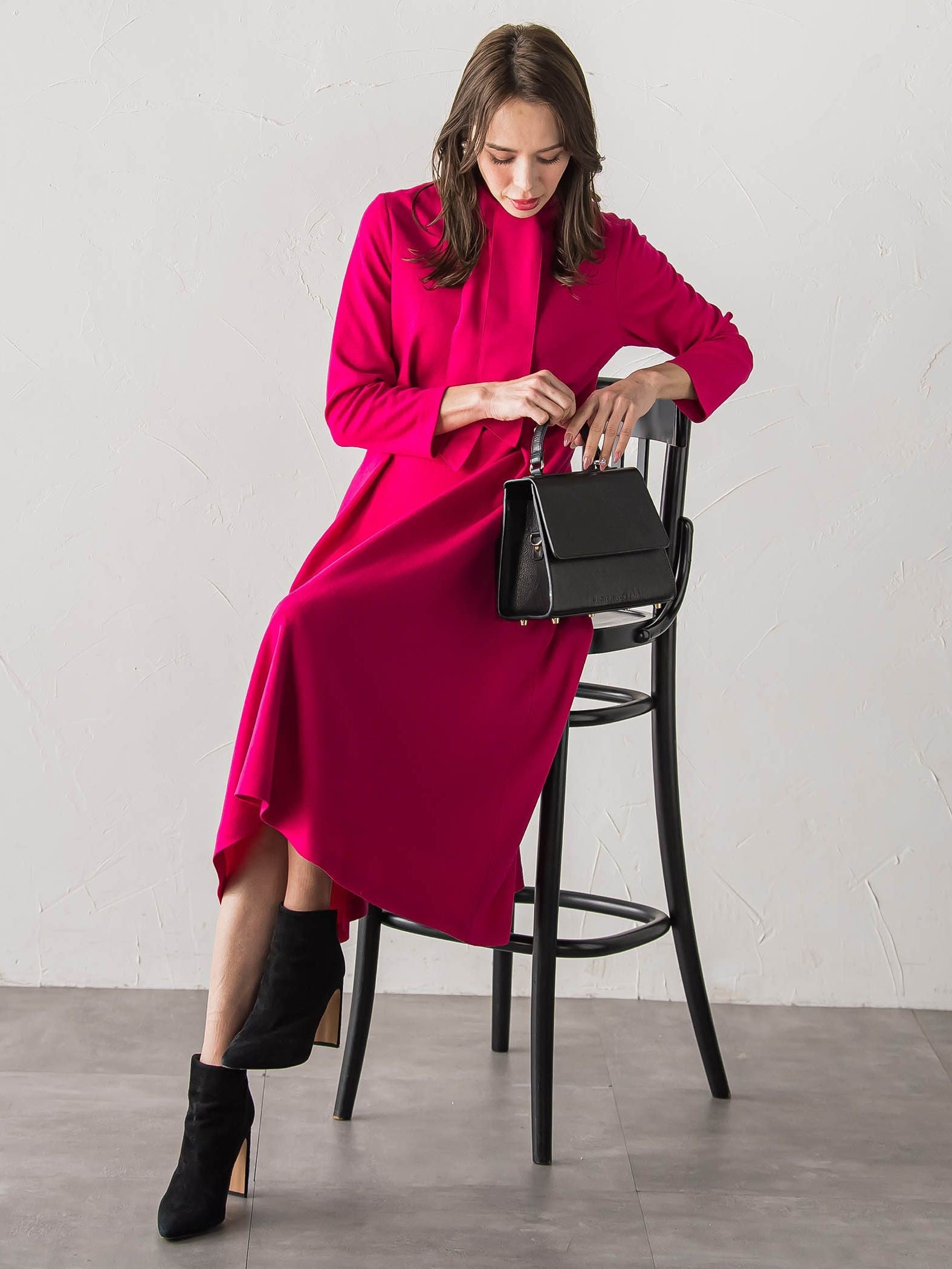 【WEB限定カラーあり/新色追加】ルミナリー圧縮スムースワンピース