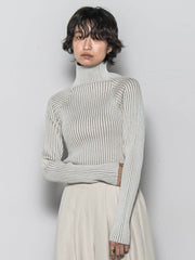 【WEB限定】プレーティングリブニットプルオーバー≪手洗い可能≫
