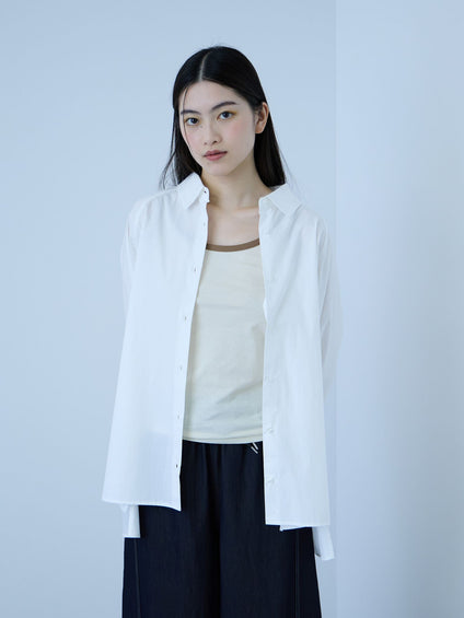 【大人の抜け感】コーマコットンバックフレアシャツ