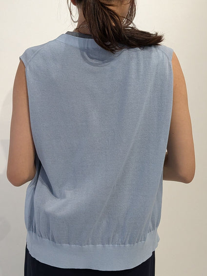 【2piece】sheer layerd vest