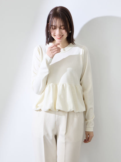 バルーンヘムニットプルオーバー≪手洗い可能≫