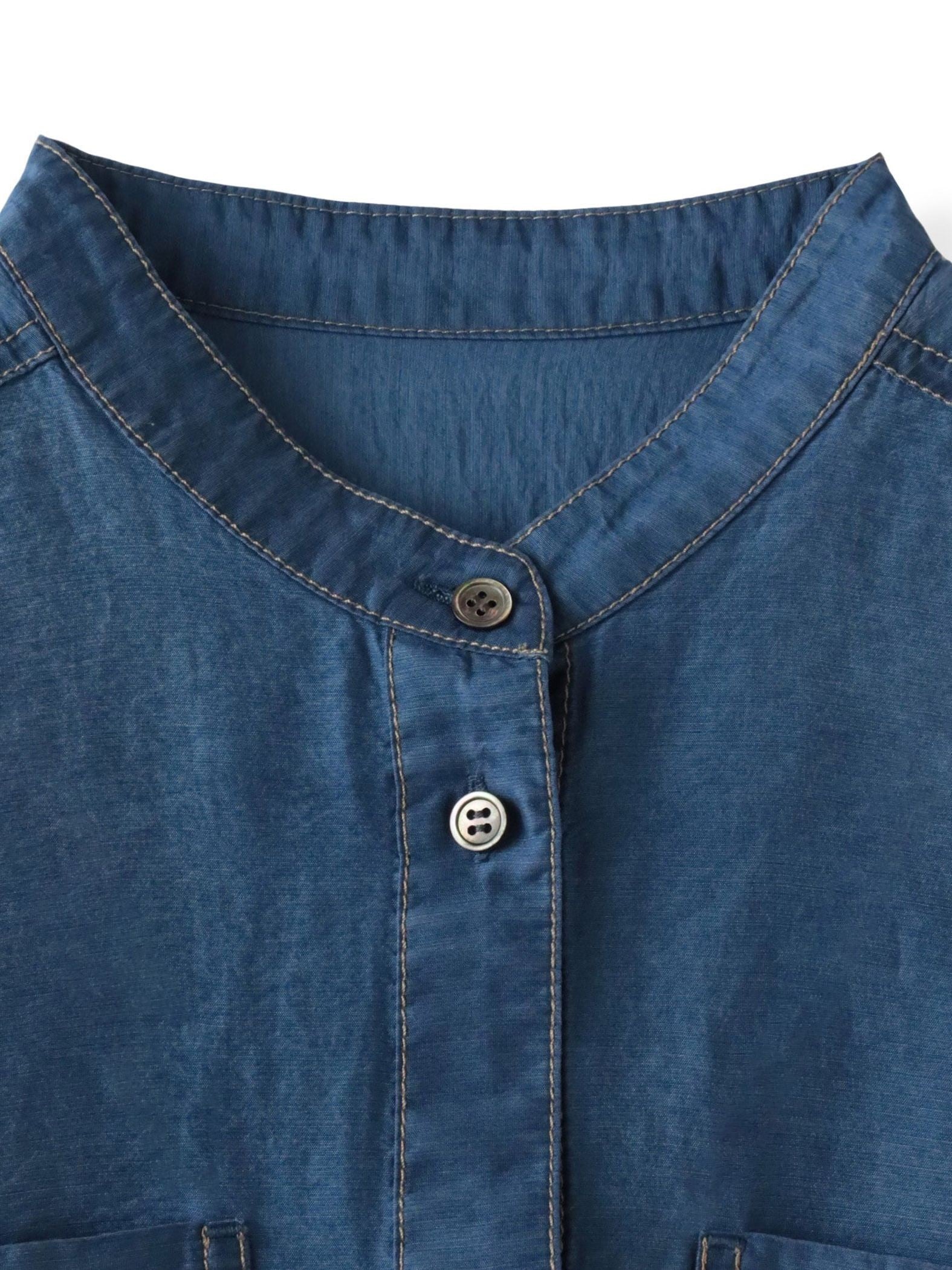 【大きいサイズ】シアーデニムシャツ