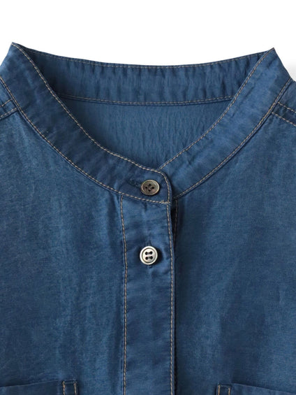 【大きいサイズ】シアーデニムシャツ