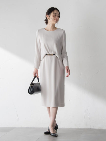 アチェローザバックサテンジョーゼットワンピース