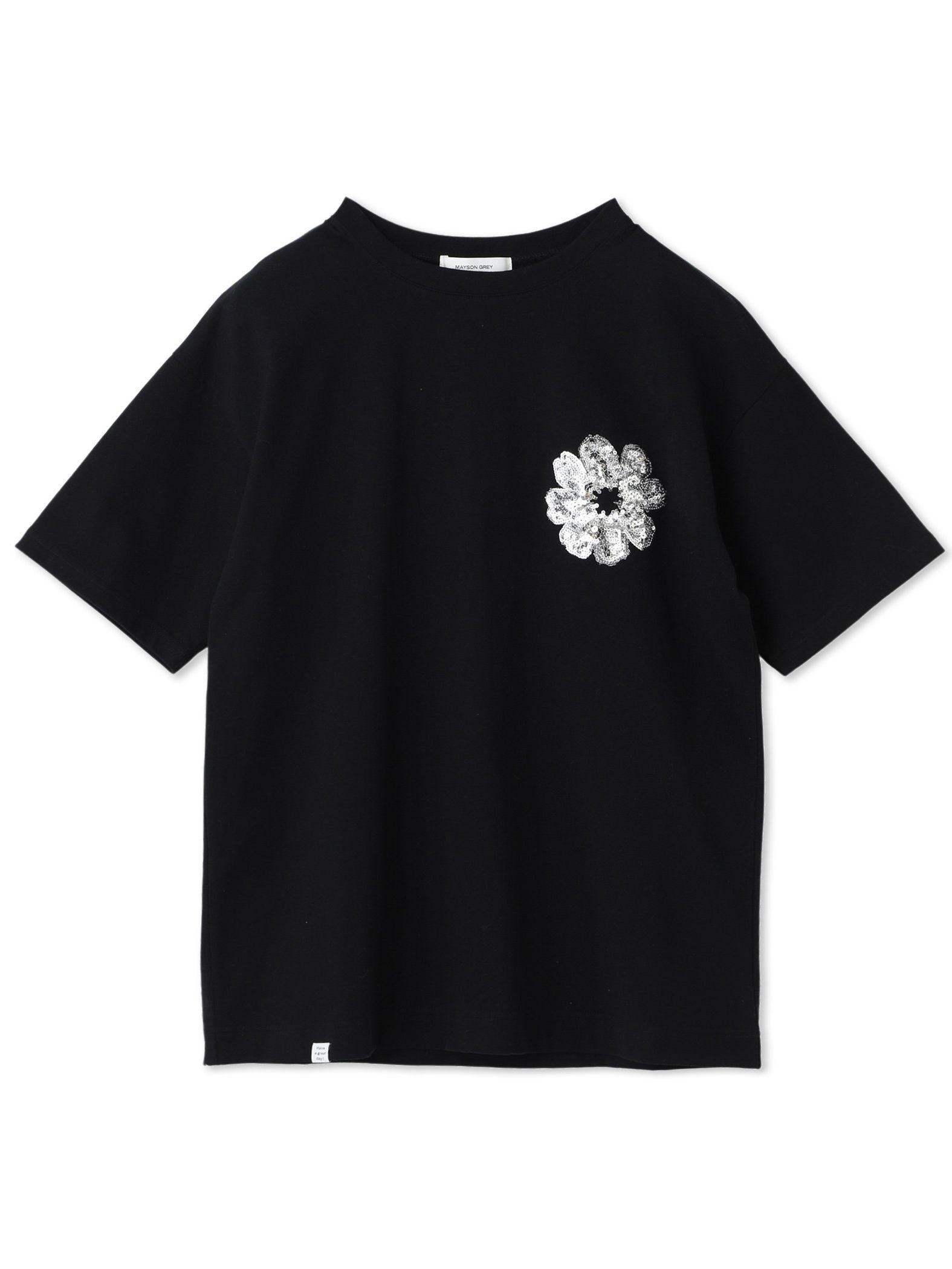 スパンコール刺繍フラワーモチーフTシャツ≪手洗い可能≫ | MAYSON 