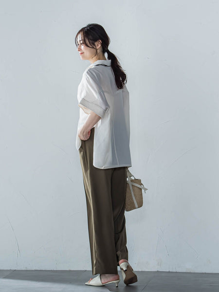 【一部店舗限定販売】ミニマルシャツライクプルオーバー≪手洗い可能≫