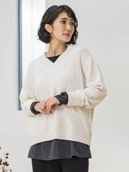 【WEB限定/大きいサイズ】”重ねるだけで格上げ”レイヤードインナー