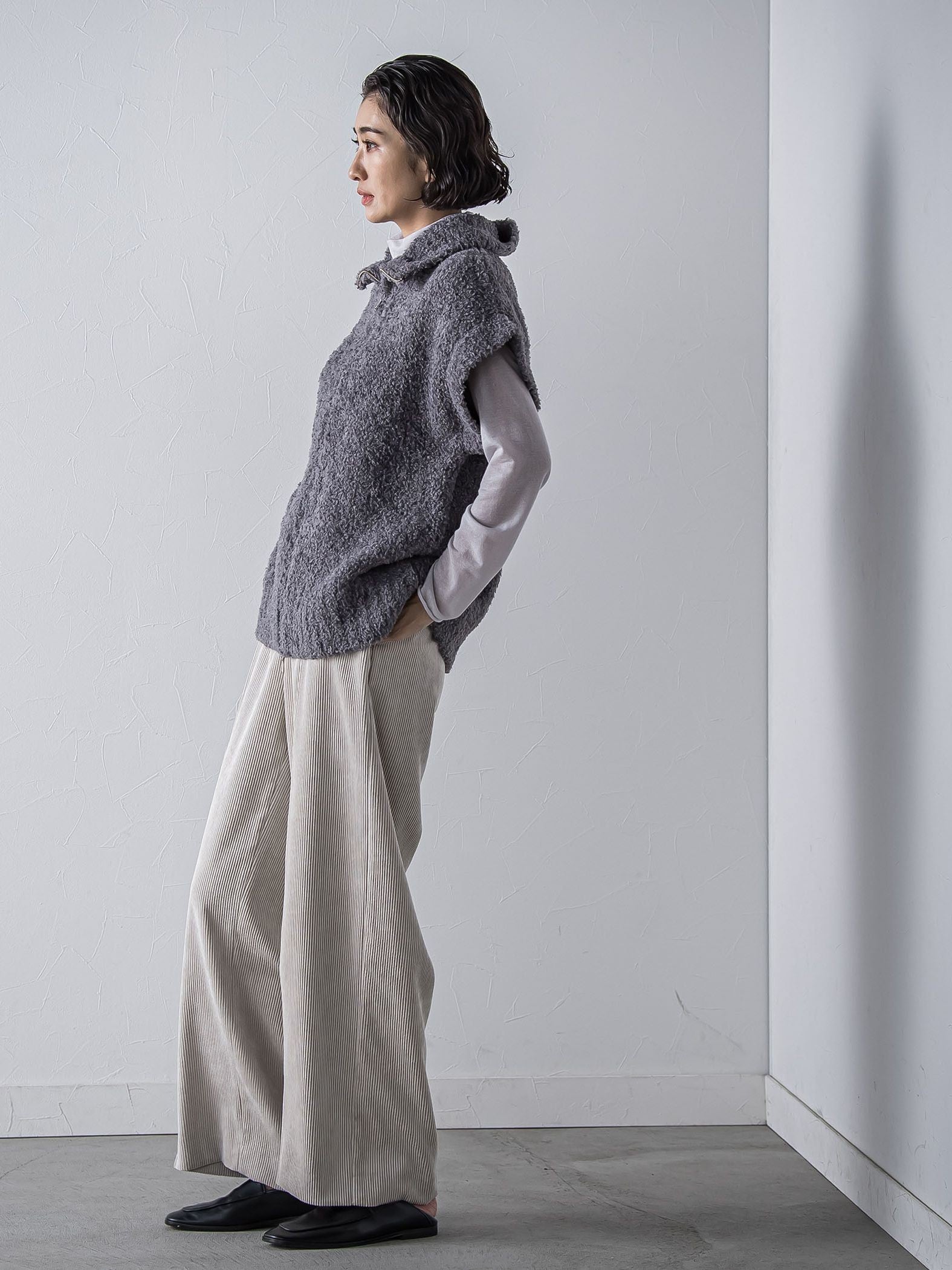 コーデュロイワイドパンツ≪洗濯機で洗える≫