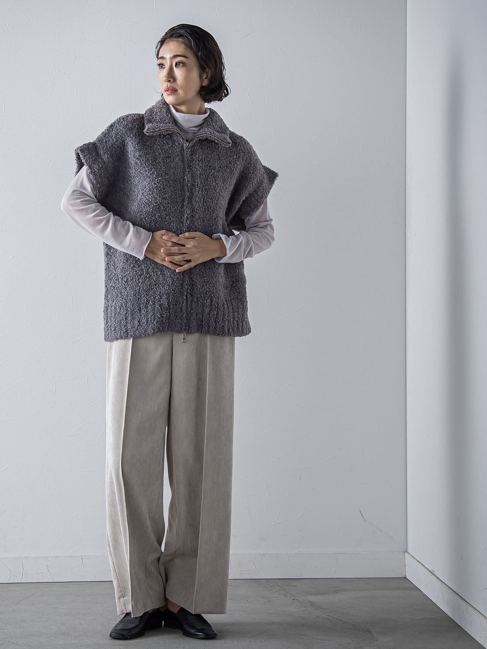 コーデュロイワイドパンツ≪洗濯機で洗える≫