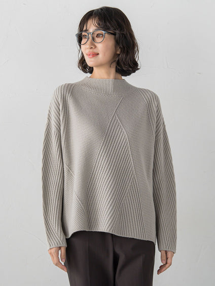 【大きいサイズ】ヘリンボーンニット