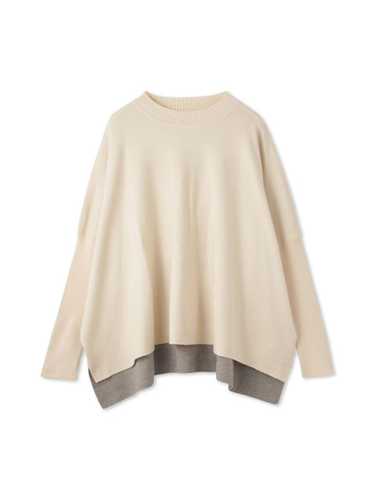 バイカラードルマンニットプルオーバー≪手洗い可能≫