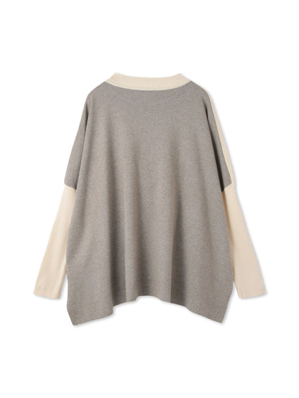 バイカラードルマンニットプルオーバー≪手洗い可能≫